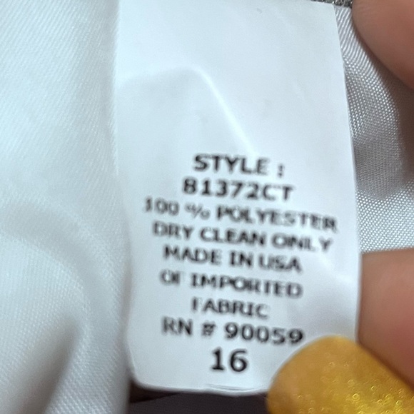 David’s Bridal 81372 short Bubble Hem Black White Sz 16 Strapless Dress Party - Picture 7 of 12